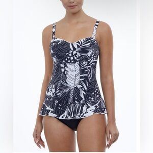 PROFILE BY GOTTEX Tummy Control Underwire Marbella One Piece Swimdress 12 NWT